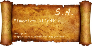 Simonics Alfréd névjegykártya
